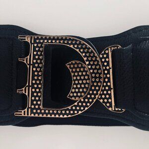 Artizan RobinBarré, Black faux leather stretch belt – one size.